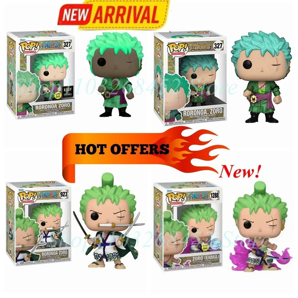 thumbnail image 2 of FUNKO POP ONE PIECE más nuevo Glows #327 Zoro (ENMA) #1288 Roronoa Zoro #923 Figura de acción de modelo de personaje Juguetes para niños Regalos, 2 of 5