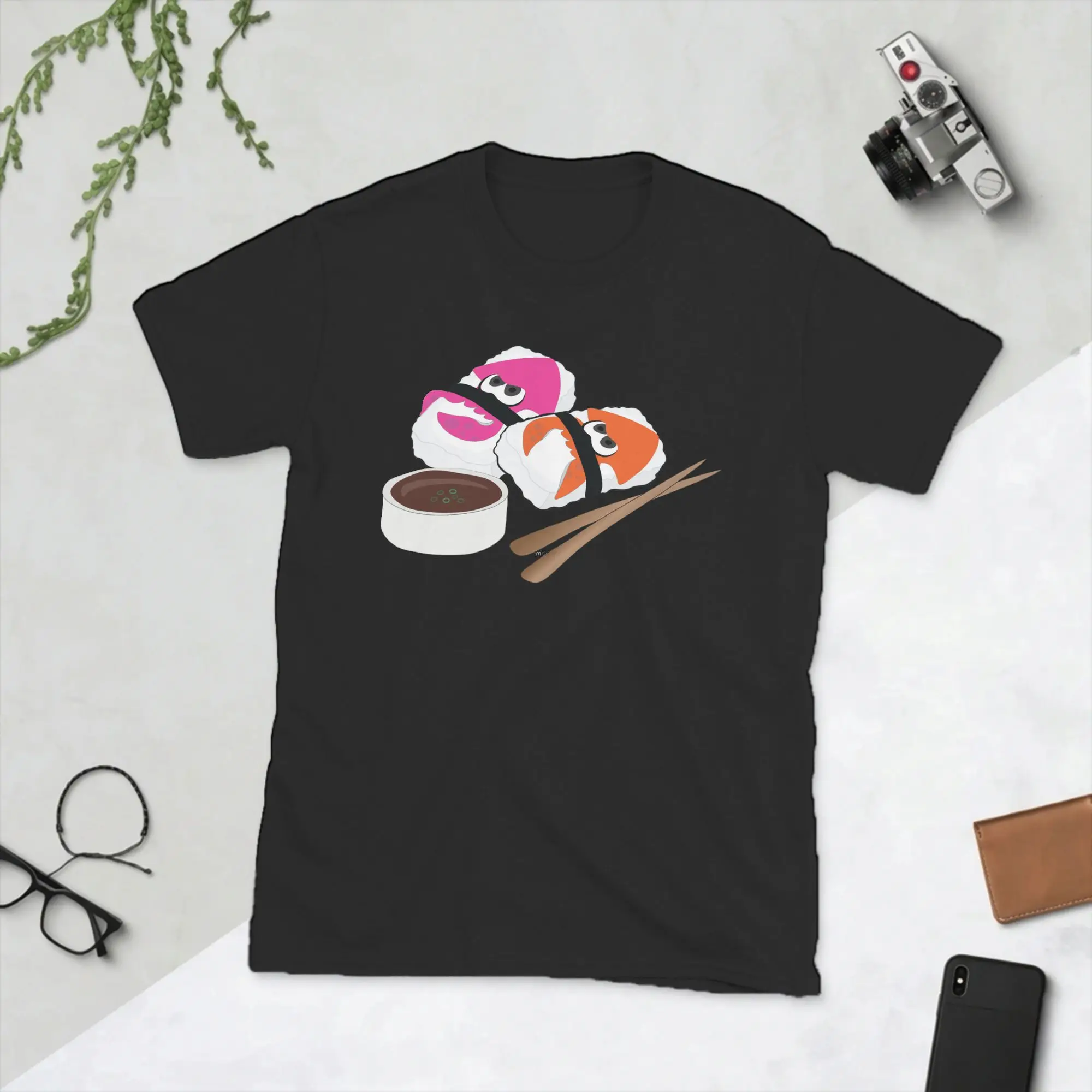 Lässiges Splatoon Sushi T-Shirt für Herren Rundhals Baumwoll-T-Shirt Ink Kid Game Squid Kurzarm-Shirt Geschenkidee Kleidung
