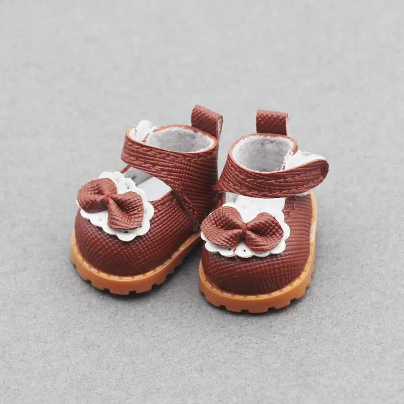 For Labubu Bow Shoes for 17cm Labubu 10cm for EXO /Cotton Doll Finger Shoes Doll Leather Shoes 6