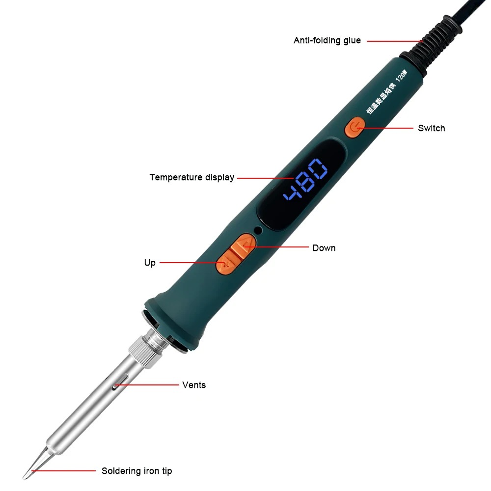 Soldering Iron 120W digital Repair Soldering Tool Set Dual Calibration Temperature 200-600C 907S