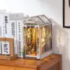 Robotime Rolife Gardenhouse Book Nook DIY Dollhouse Bookend Model Kit with LED Light Wooden Puzzle for Bookshelf Decor - TGB06 2
