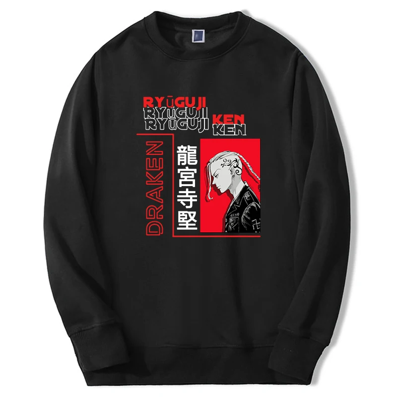 Draken Tokyo Felpe Con Cappuccio Tokyo Revengers Pullover Harajuku Manga Streetwear Tokyo Revengers Abbigliamento Sportivo Sudaderas Hombre