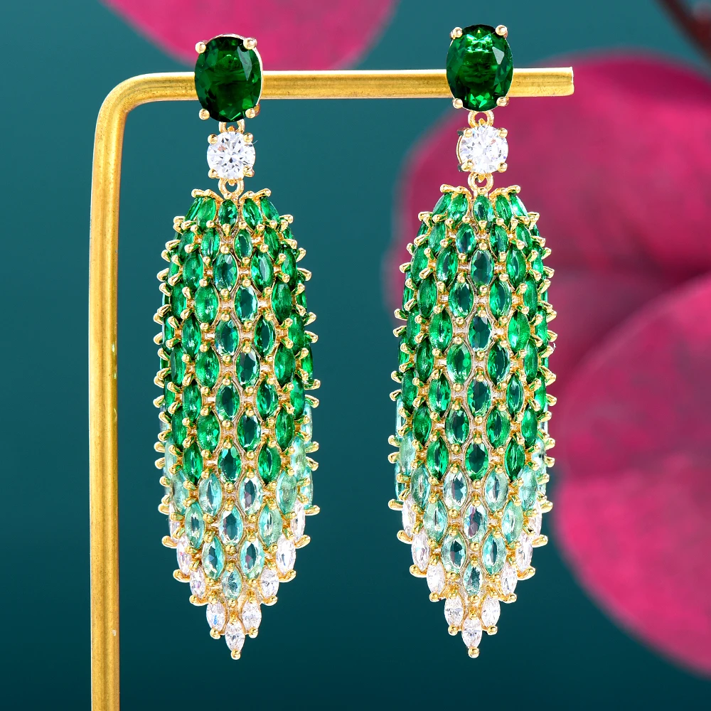 Missvikki High Quality Brand Original Luxury Pendant Earrings for Women Bridal Wedding Gift Delicate CZ boucle d'oreille femme