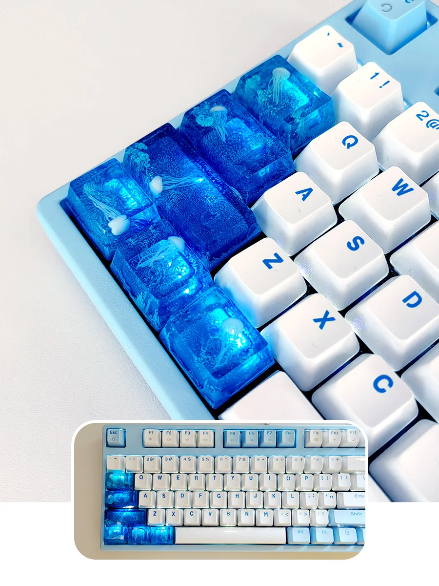 espuma Azul Bonito Função Posição Chave Teclado Mecânico Chave Cap ESC TAB