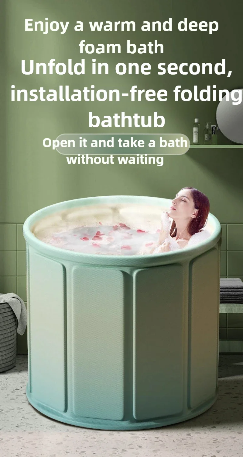 Portable Foldable Bathtub Adult Full Body Bath Bucket Installation-free Cotton Bath Bucket Household Children's Bath Bucket 4