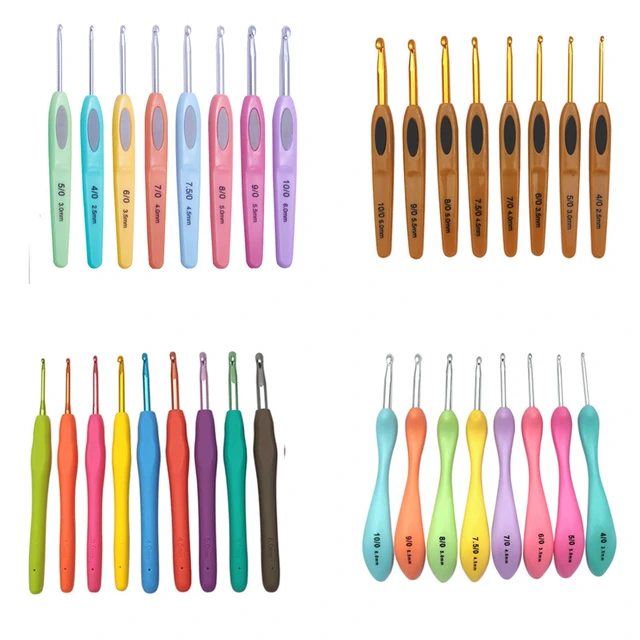 8Pcs Mix Size 2.5mm-6mm Crochet Hook Knit Weave Yarn Craft Knitting Needle  Plastic Handle