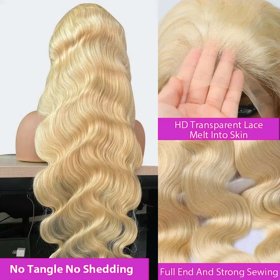 613 Honey Blonde 13x6 HD Transparen Body Wave Lace Frontal Human Hair Wig Colored Human Hair Lace Frontal Wig For Black Women