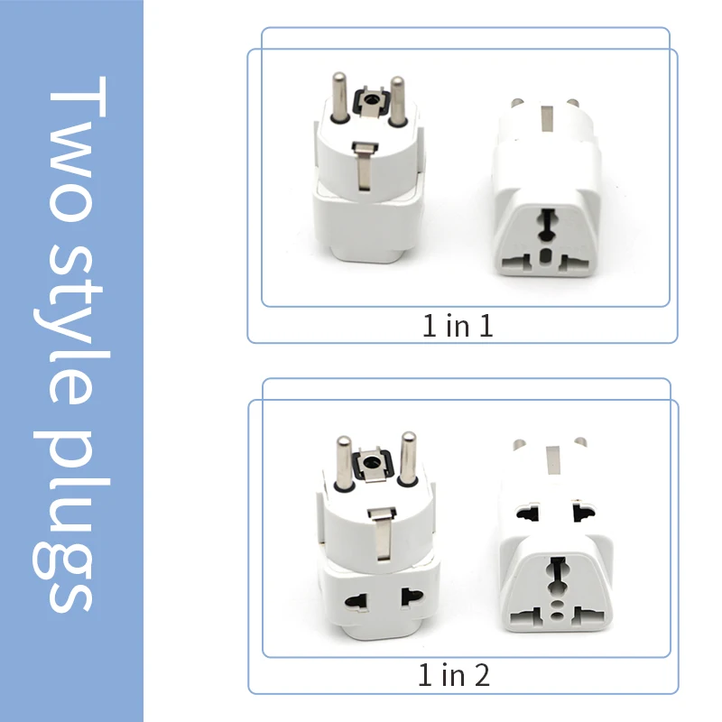 Copper Core European Standard 4.8mm Round Foot Travel Adapter Multi-functional US France UK Lightweight Convenient 1in2 Plug plug adapter power plug adapter eu plug adapter plug converter eu socket converter