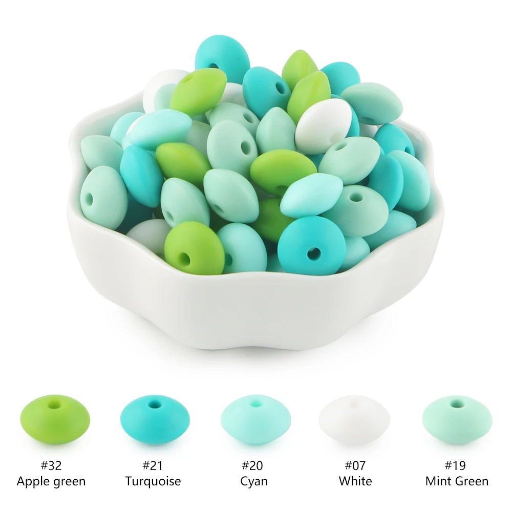 Silicone Lentil Spacer Beads for DIY Accessories (12mm, Multiple Quantities Available)