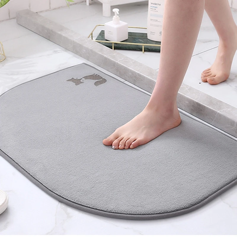 Nonslip Bath Mat Memory Foam Bathroom Carpet Rugs Toilet Floor Mats Water Absorbent Bathtub