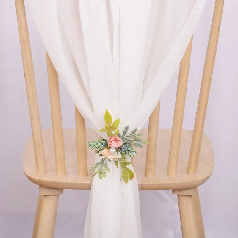 24PCS 17x275cm Chiffon Chair Sashes Wedding Chair Decoration  Long For Wedding Aisle Decorations Party Banquet Event Baby Shower