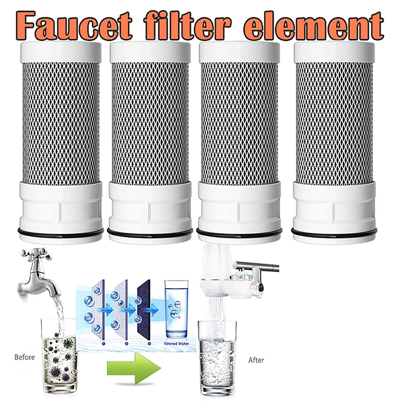 Water Filter Cartridges Kitchen Faucet Tap Water Purifier Activated Carbon Replaceable Sintered Carbon Filter Element