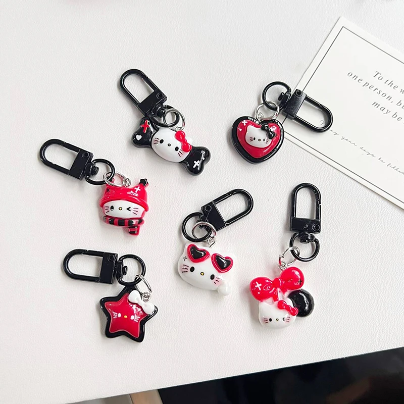 

Милый брелок Hello Kitty для девочек, милый крутой брелок для сумки, украшение для рюкзака, аксессуары
