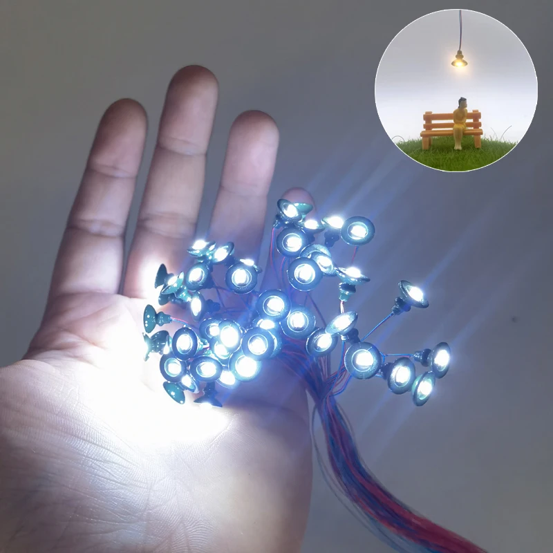 20개 시뮬레이션 샹들리에 모형 심플 스타일 모형 공장 조명 모래 테이블 조명 DIY 재료 스케일 기차 철도 레이아웃