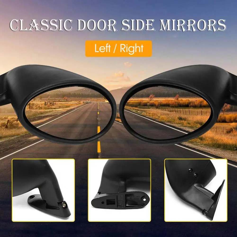 High-quality Car Door Side Mirrors Plane Door Side Mirrors Rust-proof Auto Exterior ABS Shell Rear View Mirrors Wide Angle