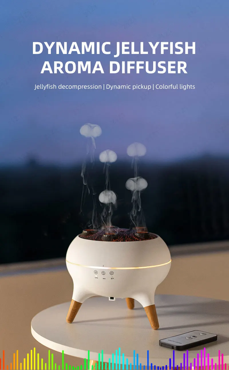 Diffuseur d'arômes humidificateur à ultrasons effet méduse_voghion.com