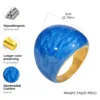 Bagues empilables torsadées ouvertes pour femmes, bague statement audacieuse géométrique bleue en émail croisé, résistante à l'eau