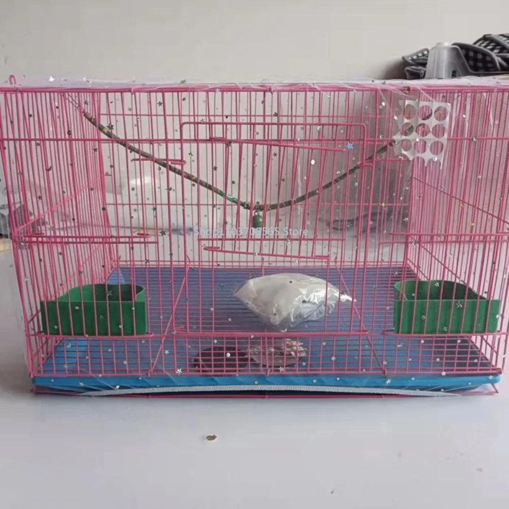 Nylon Mesh Bird Cage Cover Receptor Seed Guard Soft Easy Cleaning Airy Fabric Seed Catcher
