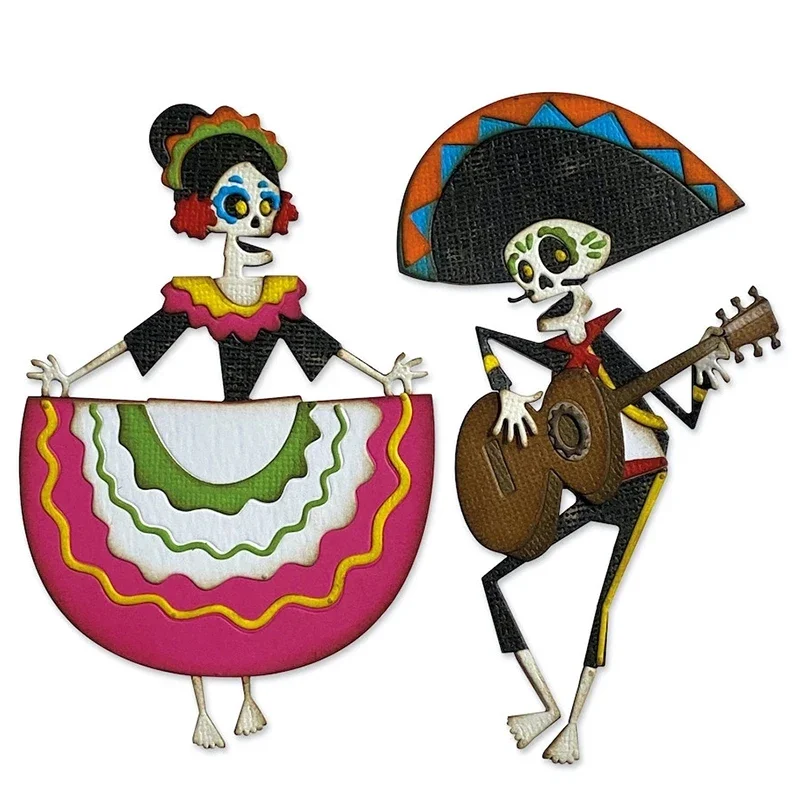 2023 New Halloween Skull Metal Cutting Dies And Dancing Joker Background Die Scrapbooking Per Crafts Card Making No Timbri Sets