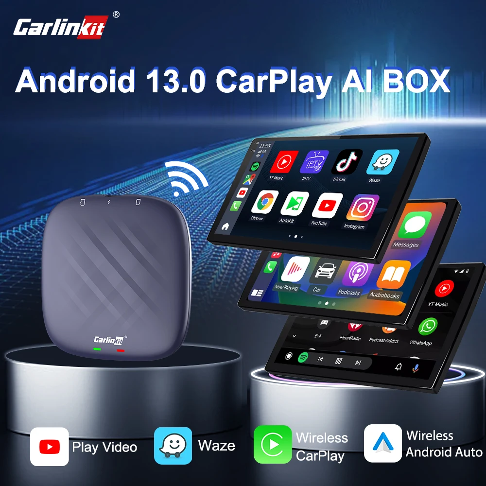 

3-IN-1 Android 13 TV Box CarlinKit CarPlay AI Box Car Intelligent Systems For YouTube Netfilx IPTV Wireless CarPlay Android Auto