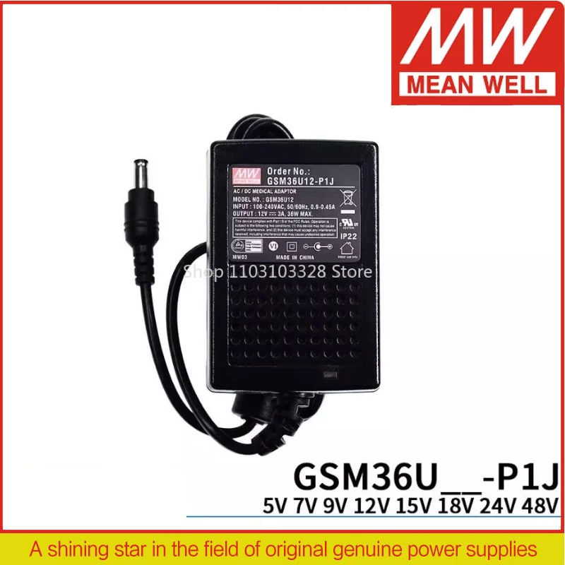 Produktbild von KSZHZYMGX Netzteil GSM36B Serie 36W AC-DC – Wählbar: 5V, 7V, 12V, 18V Oder 24V (GSM36B24-P1J)