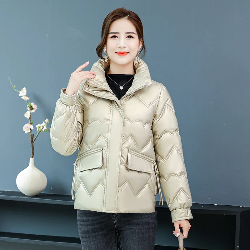 PinkyIsBlack 2023 New Short Coat Stand-up Collar Down Cotton Jacket Women's Zipper Bread Clothes Winter Puffer Parkas Snow Wear