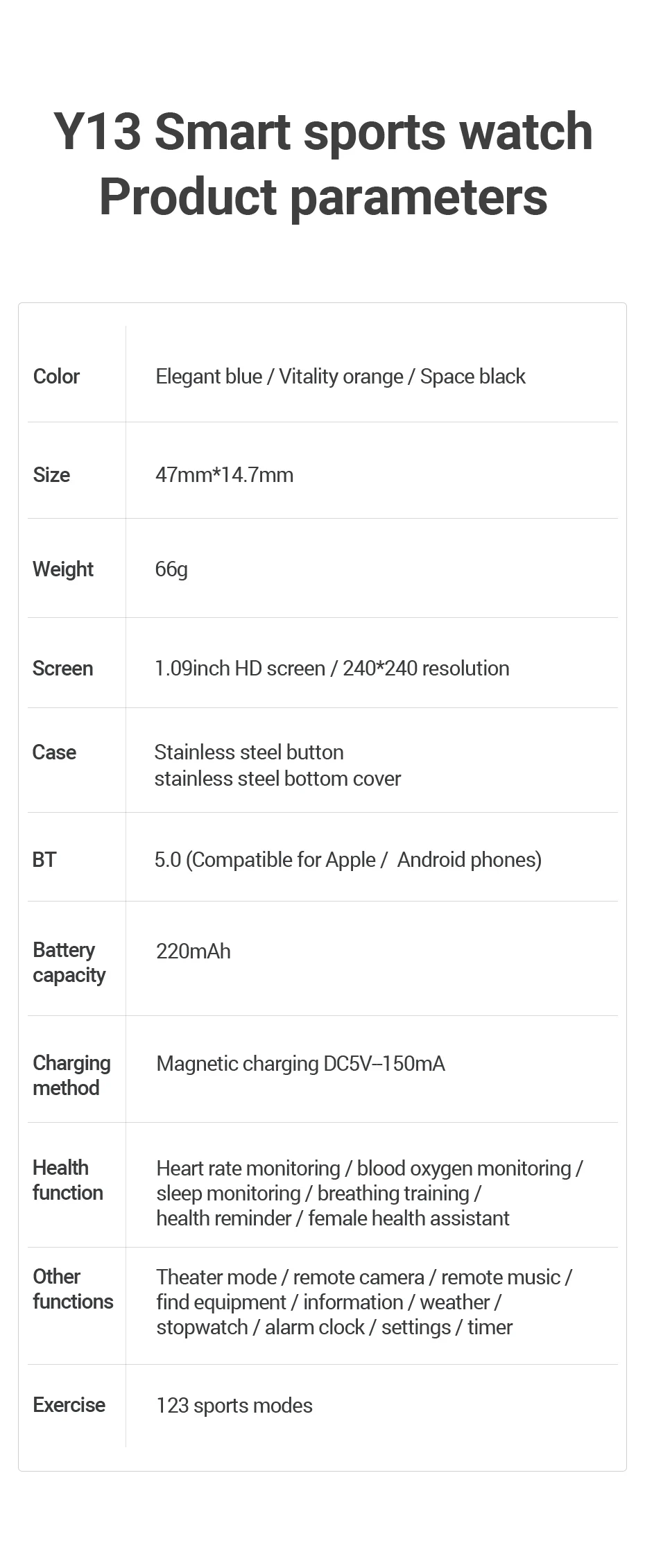 Hoco Y13 Smart Sports Watch description image 14