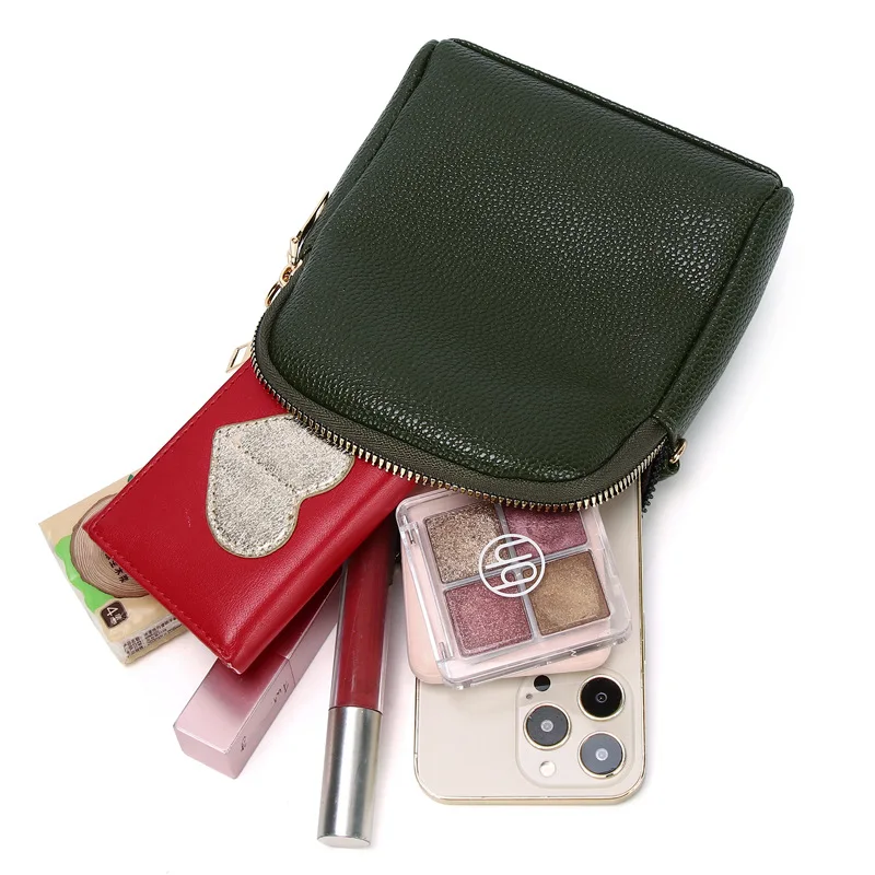 Solid Color Crossbody Bag for Women Round Small Handbag Fashion Designer Luxury Bags Leather Shoulder Bag Female Zipper Purses