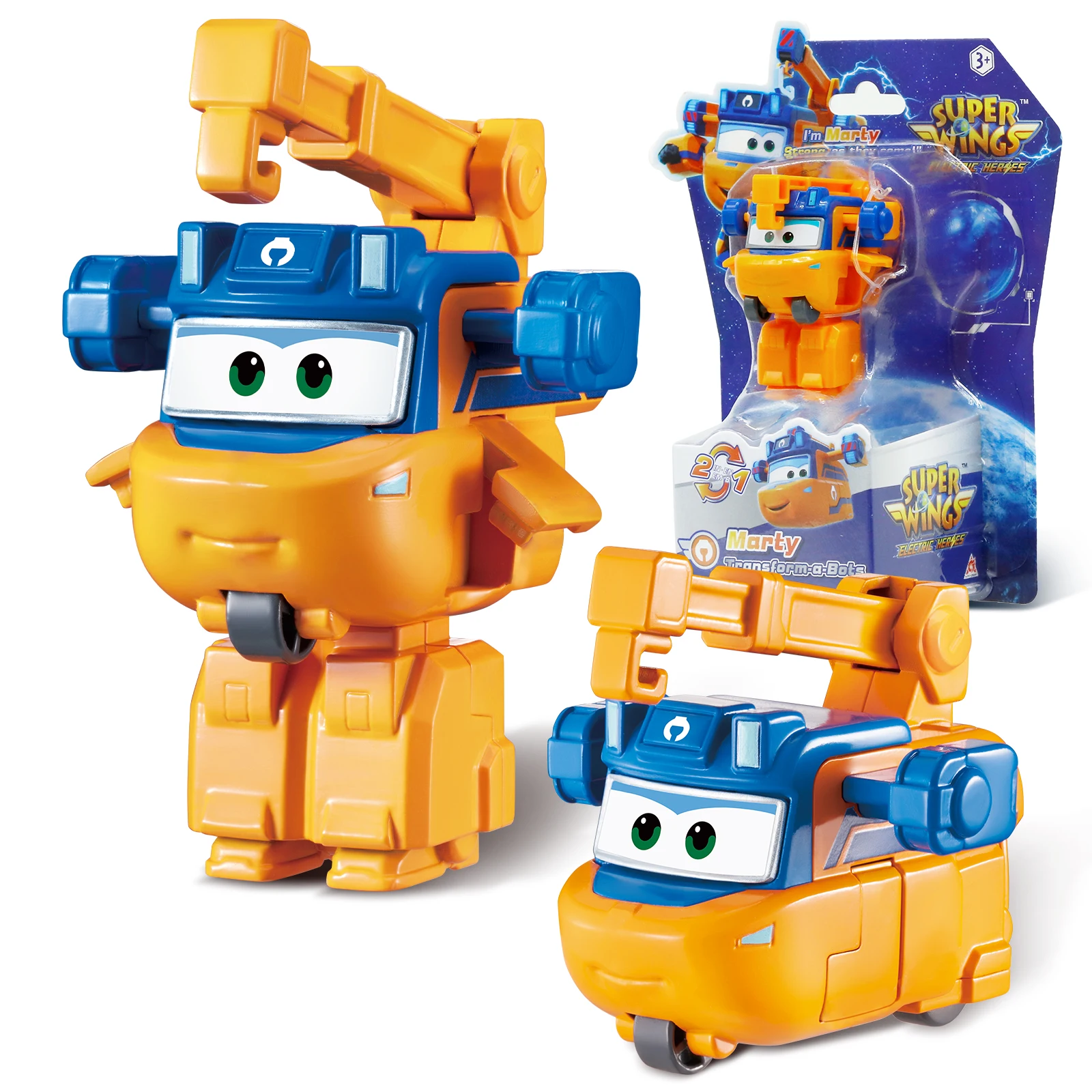 Super Wings Giocattoli Transforming Dizzy, Figura d'azione 2 in 1, Aereo robot giocattolo da 5 cm/2 in, giocattolo Transforming, adatto a bambini e bambine dai 3 anni in su