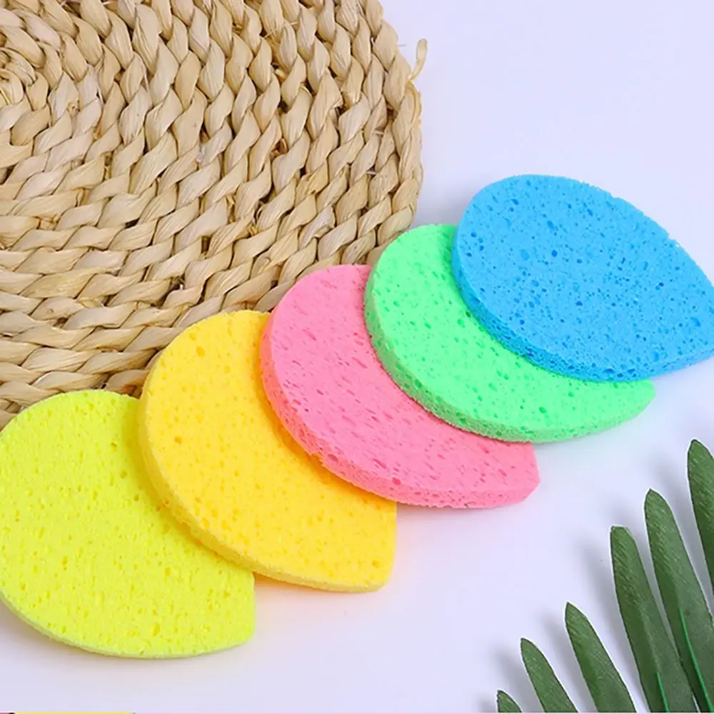 

5PCS Natural Wood Pulp Square Shape Sponge Cellulose Sponge Cellulose Sponge Face Wash Pad Compress Puff Body Facial Cleanser
