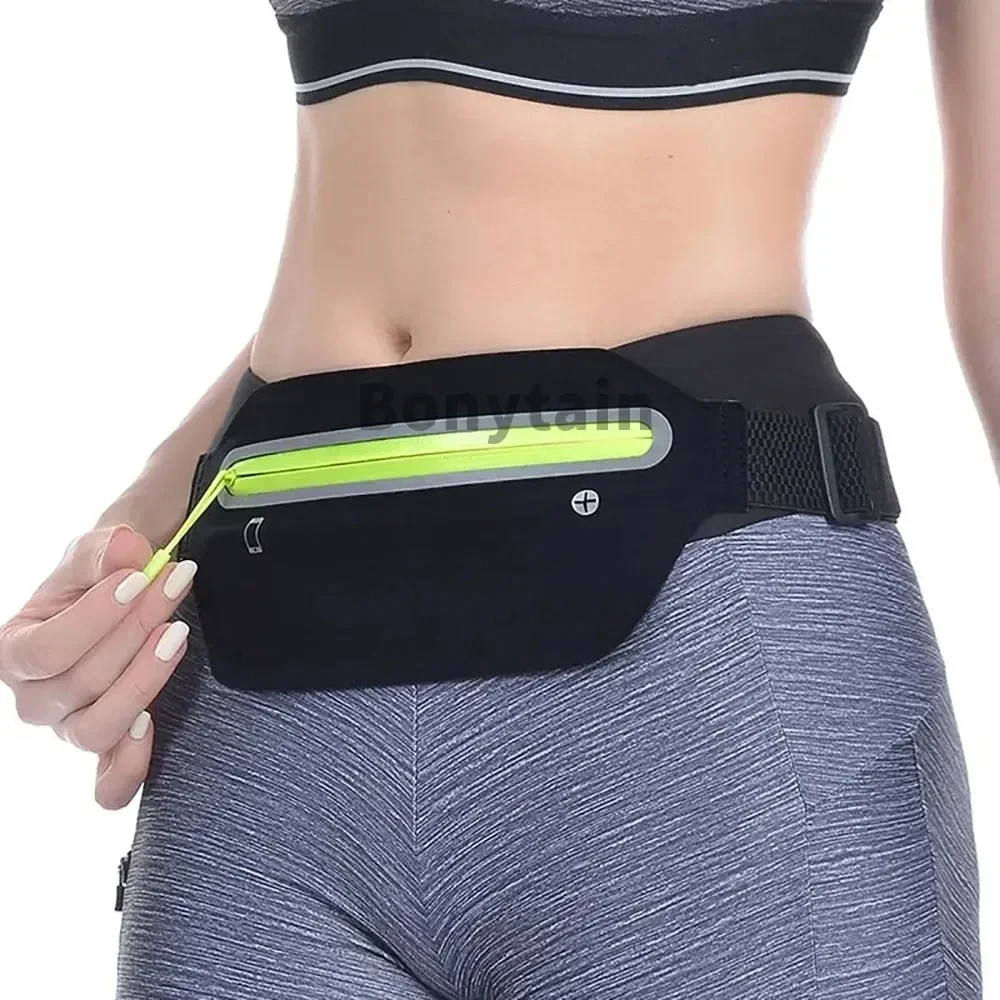New Outdoor Sports Fitness Mobile Phone Waist Bag Elastic Waterproof Close-fitting Phone Bag Coin Purse Running Belt Bag 2