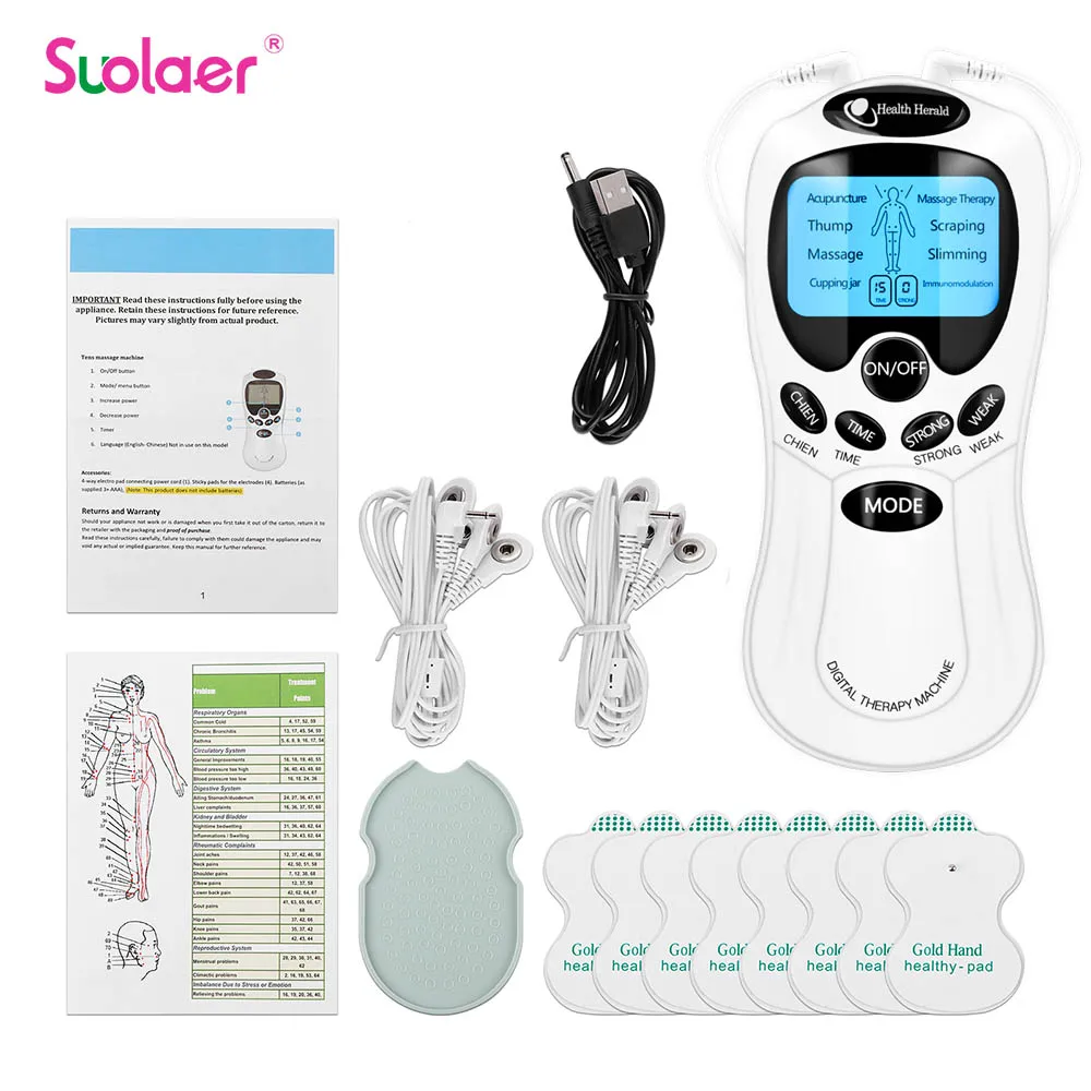 

Tense Machine Pulse Massager Tens Acupuncture Electric Body Massage Instrument Electrical Muscle Stimulator for Neck Back Relax