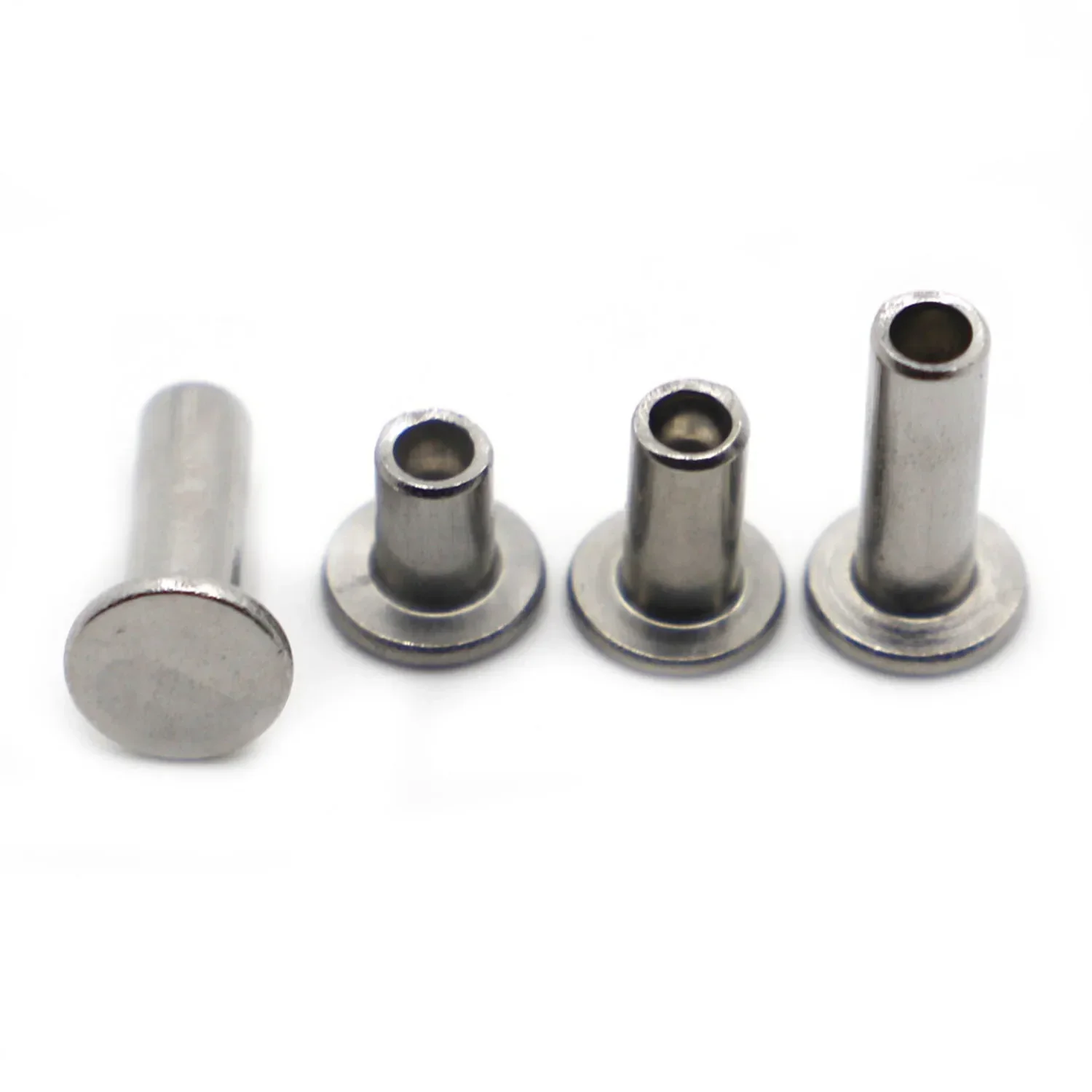 Rivets and Fasteners M2-M5 A2-70 304 Stainless Steel Flat Truss Head Semi-hollow Rivet Socket Shank Semi-tubuler Bolts GB875 rivets and fasteners rivets and screws