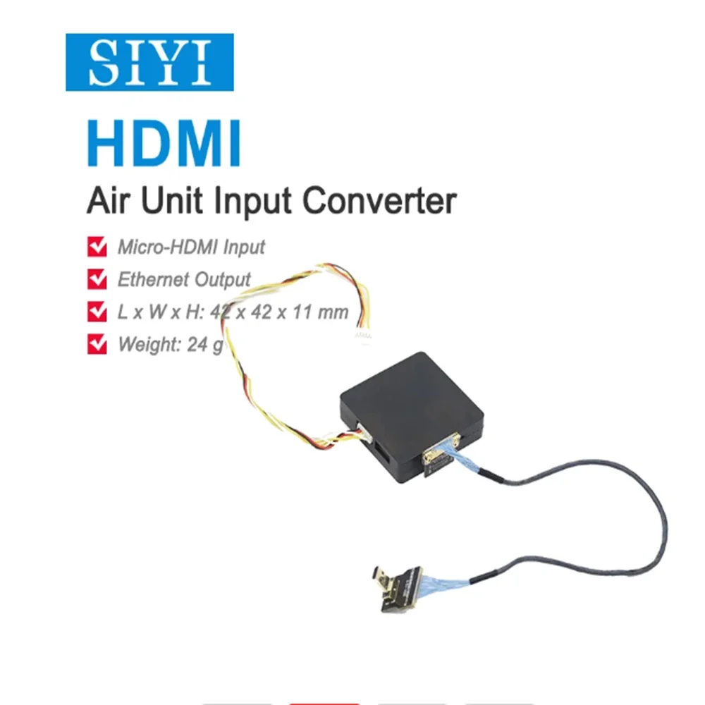

SIYI-The Air Unit HDMI Input Converter Can Be Used for The HM30 MK15 MK15E Radio System Transmitter Remote Control