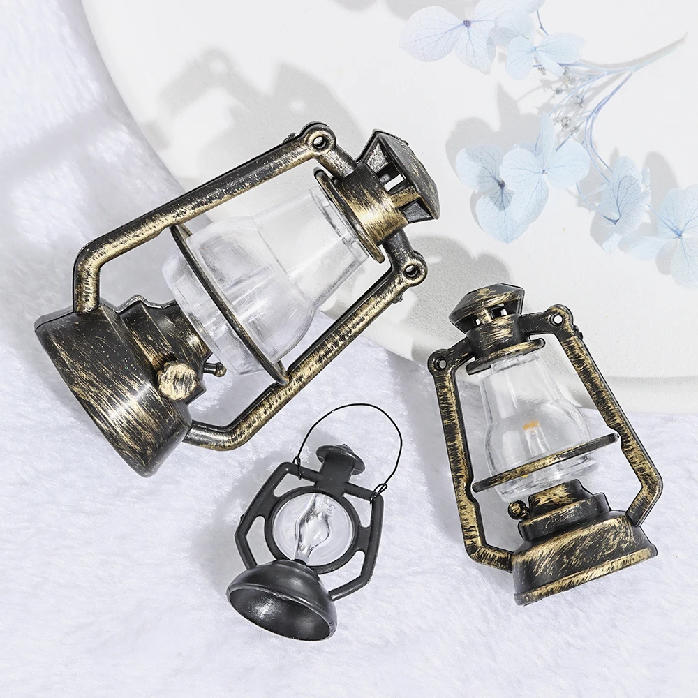 Miniature Oil Lamp Dollhouse Accessory PP Plastic Retro Style