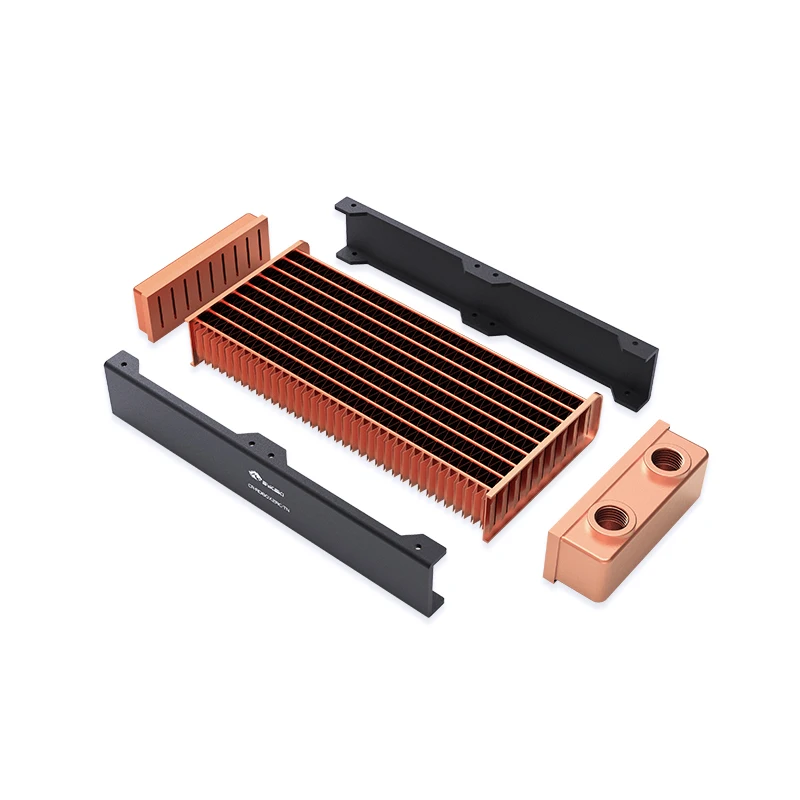 Radiador de Cobre 80 Mmx2 de Refrigeração de Água Preta de Bykski Dissipador de Calor de Cerca de 30 mm de Espessura 160 mm para o fã do Servidor 8cm Cr-rd80x2rc-tn - Imagem 2