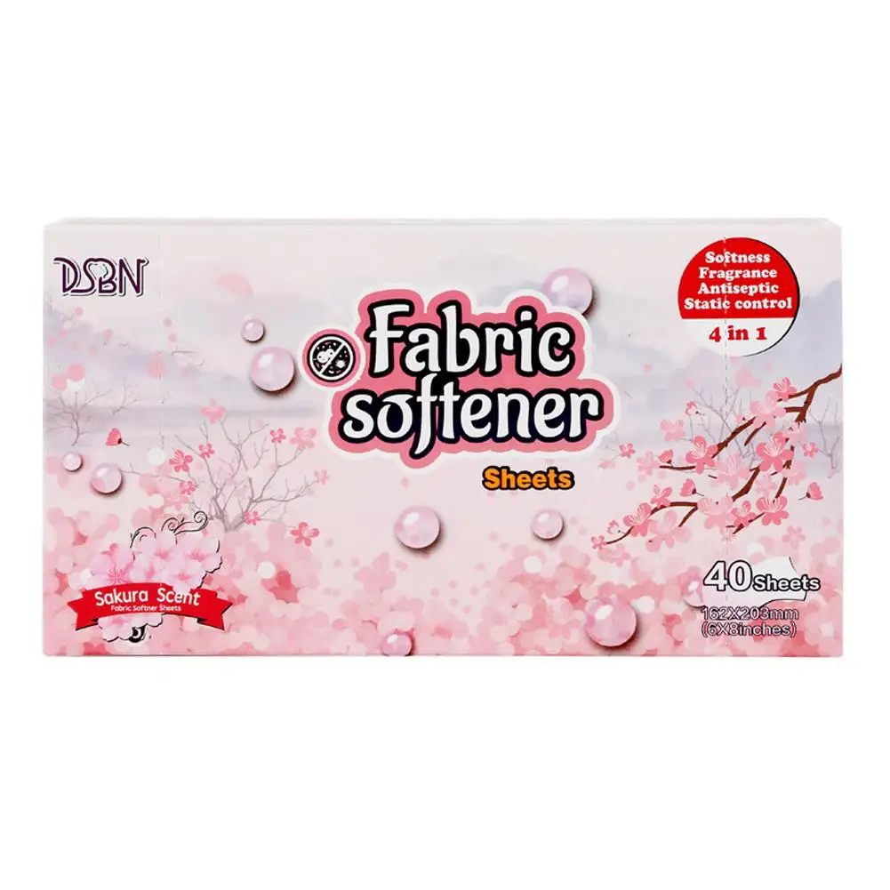Fabric Softener Sheets 40pcs For Dryers Reduce Static Absorption Lasting Fragrance Effective Antibacterial Clothes Softness