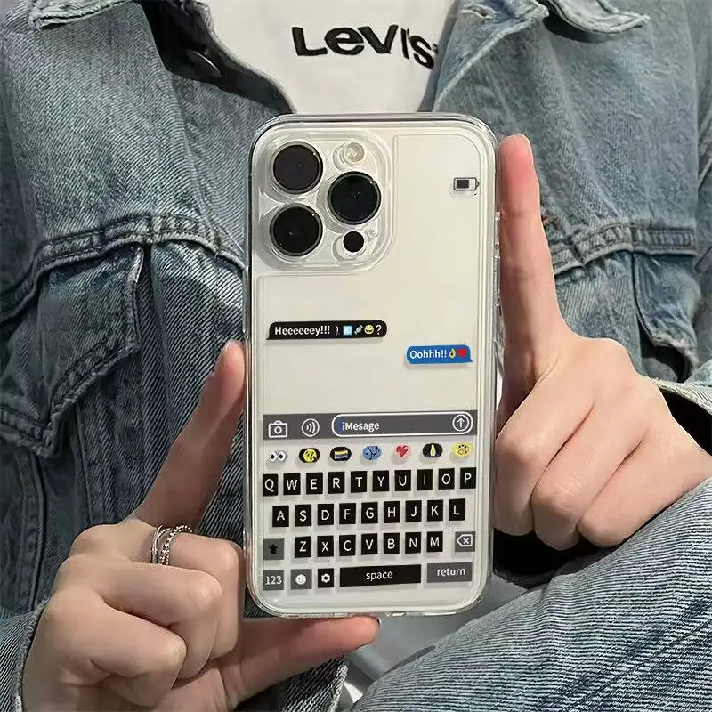 Creative Keyboard Design Dustproof Transparent Phone Case Cover