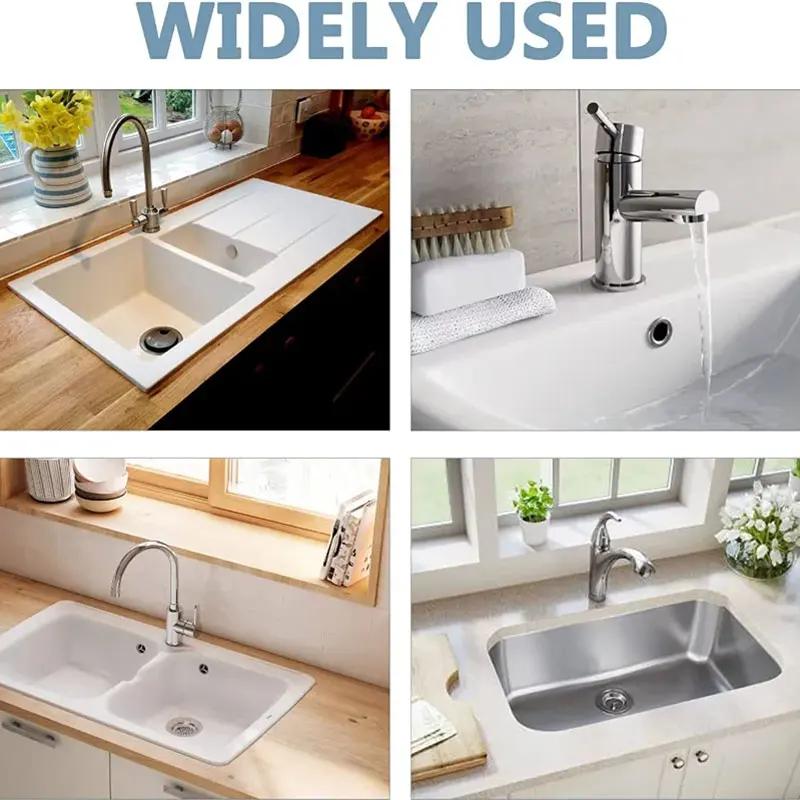Kitchen Bathroom Basin Circular Overflow Drain Cover 4Pcs Bathtub Sink Hole Overflow Hollow Washbasin