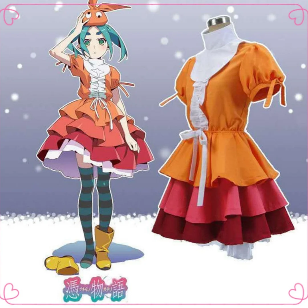 Аниме женское платье серия Monogatari Nisemonogatari Yotsugi Ononoki Косплей Костюм Униформа