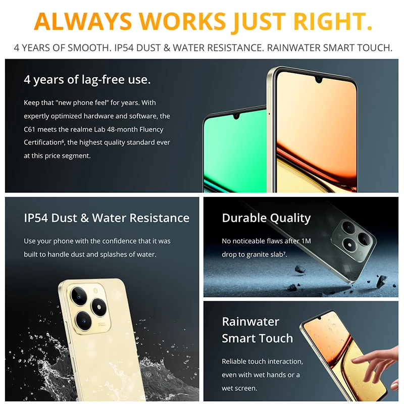 realme C61 スマートフォン Realme C61 Dual SIM Smartphone | 8GB RAM, 256GB Storage