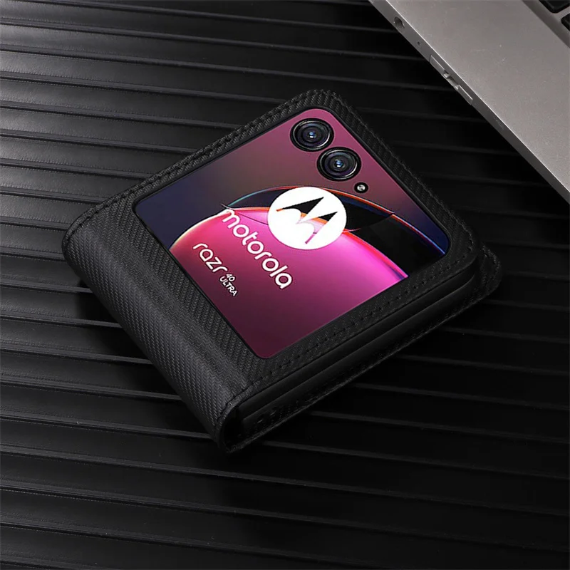 Carbon Fiber Wallet Leather Flip Case with Multi-Card Slots - Premium Phone Cover
