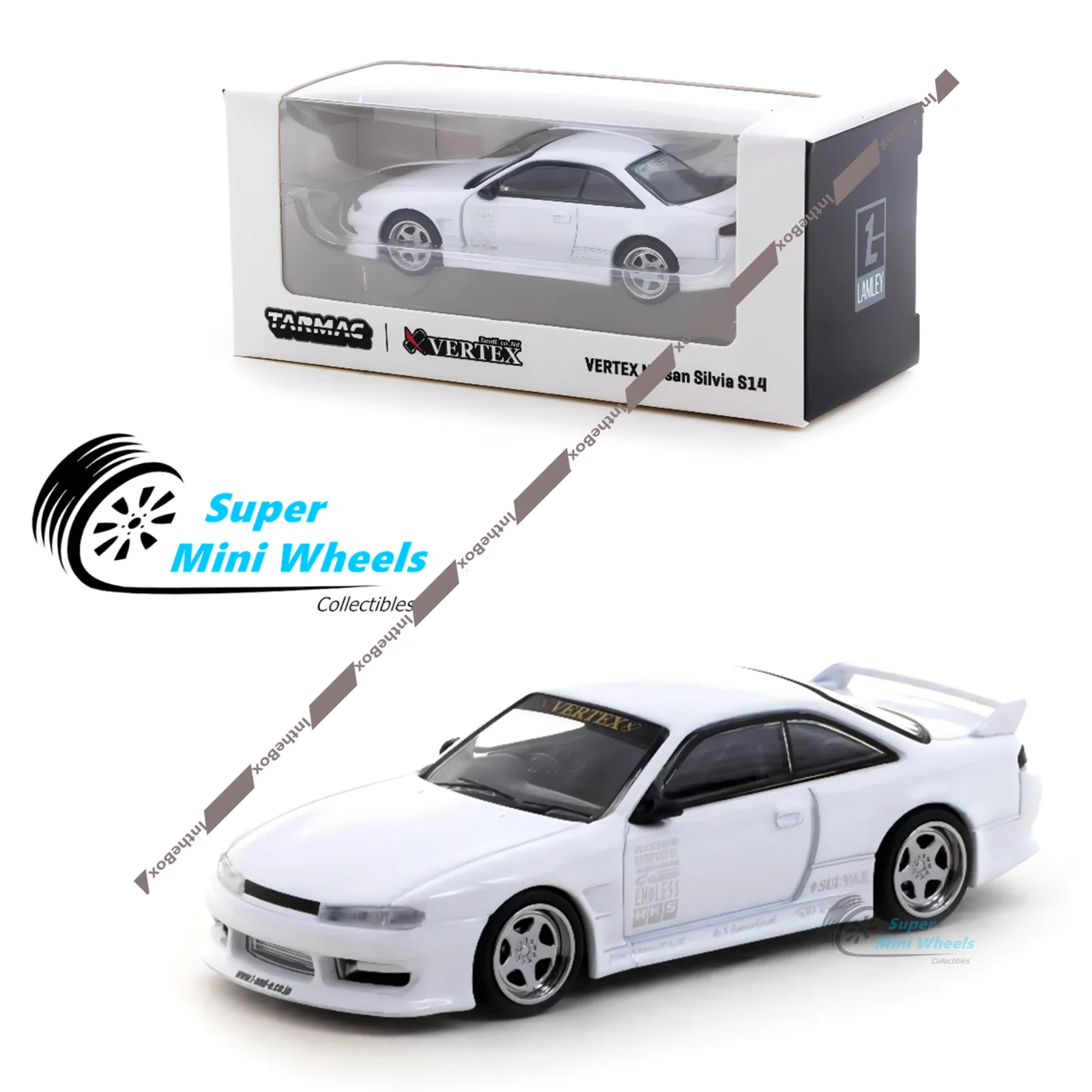 

Tarmac Works 1:64 VERTEX Silvia S14 White Diecast Model car Collection Limited Edition Hobby Toys