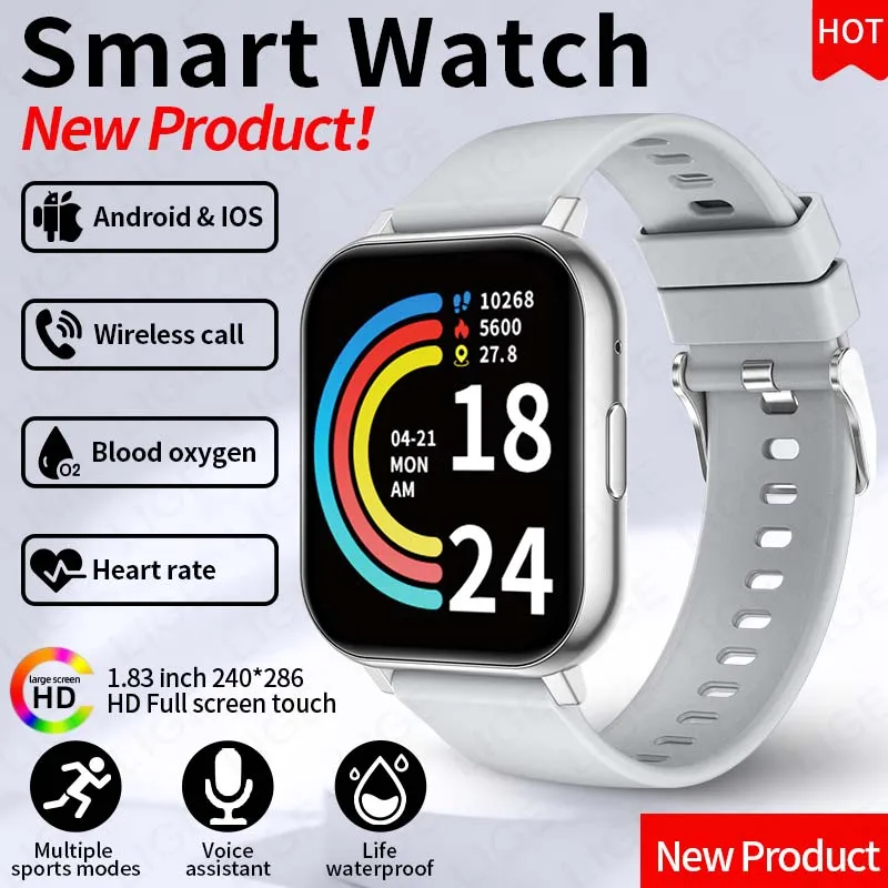 LIGE 2026 Health Monitor 1.83" HD Screen Fitness SmartWatch Call thumbnail 2