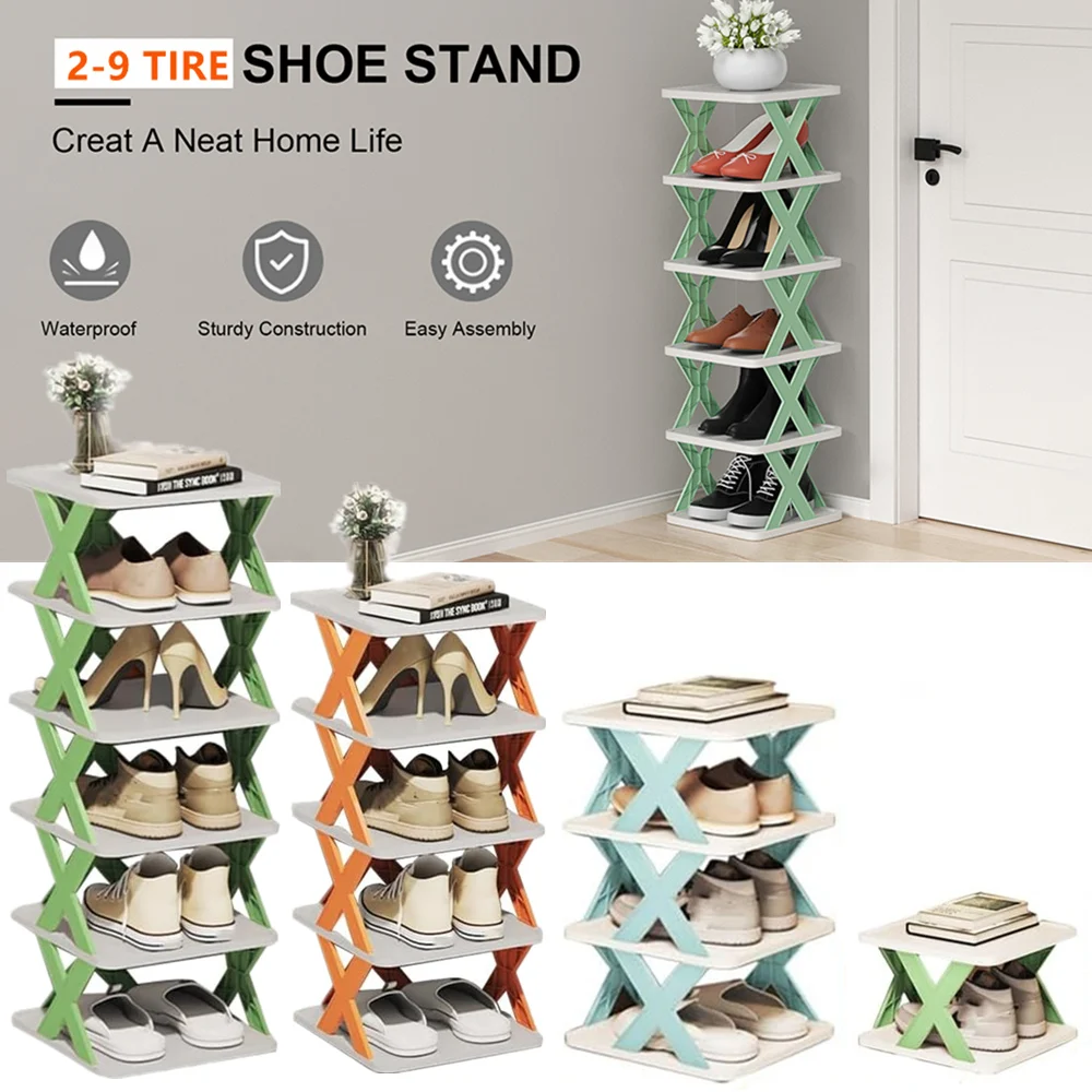 Casewin Vertical Shoe Rack, Narrow Shoe Shelf, Slim Shelf for Shoes, Thin  Shoe Rack for Small Space, Tall Narrow Shoes Shelf 