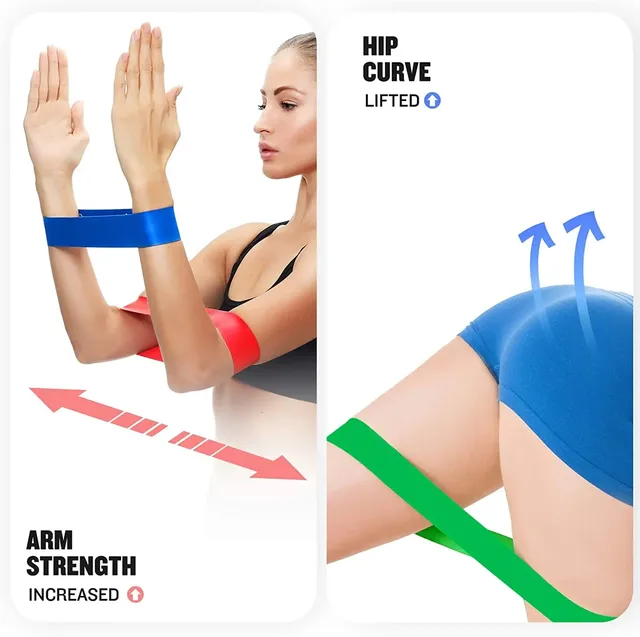 5pcs Fitness Resistance Bands Set-Include 5Colors,Exercise Tension Bands,Working Out,Exercise Gym,Yoga Training and Home Fitness