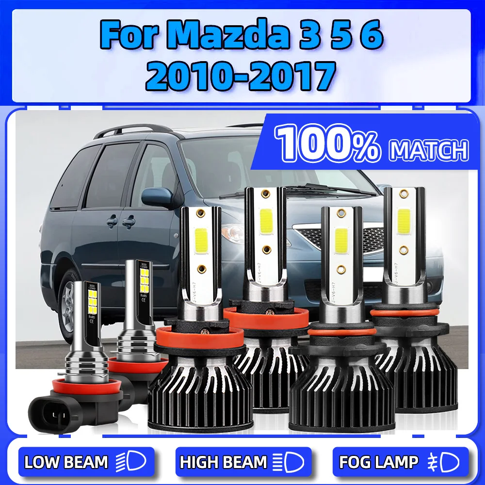 

360W Canbus LED Headlight 60000LM Turbo Auto Lamp 12V 6000K Fog Lights For Mazda 3 5 6 2010 2011 2012 2013 2014 2015 2016 2017
