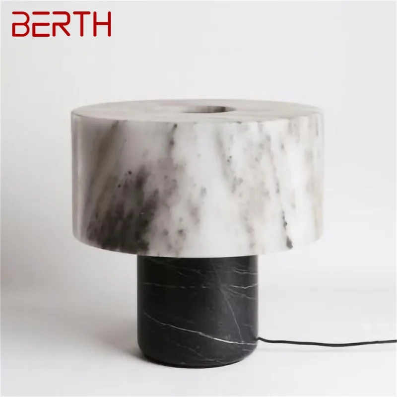 

BERTH Postmodern Vintage Table Lamp Creative Design Marble Desk Light LED Fashion for Home Living Room Bedroom Decor
