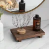 1/2pc Retro Wooden Bathroom Tray Vanity Hands Soap Scented Candle Storage Holder Kitchen Seasoning Tray For Bath Home Decoration 1