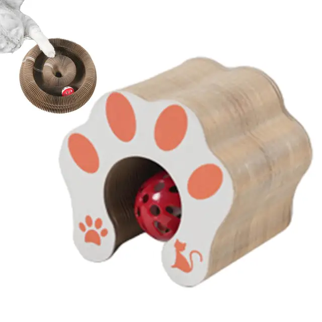 Magic Organ Cat Scratching Board Interactive Cat Toy with Ball Scalable Round Corrugated Cat Scratcher Toy Kitten Game Supplies Magic Organ Cat Scratching Board Interactive Cat Toy with Ball Scalable Round Corrugated Cat Scratcher Toy Kitten Game Supplies